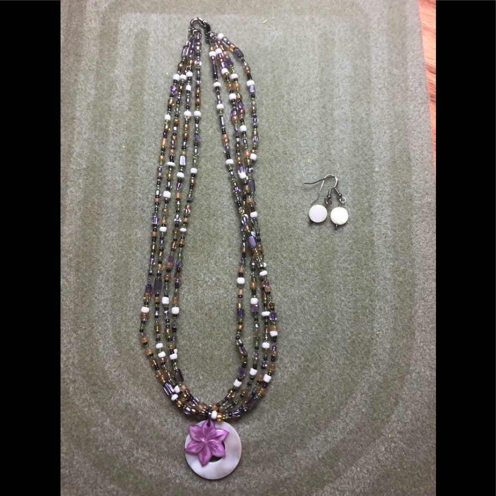 Handmade necklace and earrings